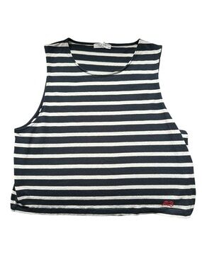 Rag & Bone Black and White Striped Cropped Tank Size Large